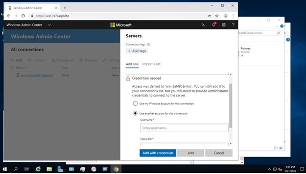نحوه اضافه کردن سرورها و ماشین‌ها به Windows Admin Center در ویندوز سرور 2019
