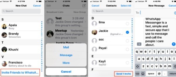 چگونه در iOS دوست خود را به واتساپ دعوت کنیم