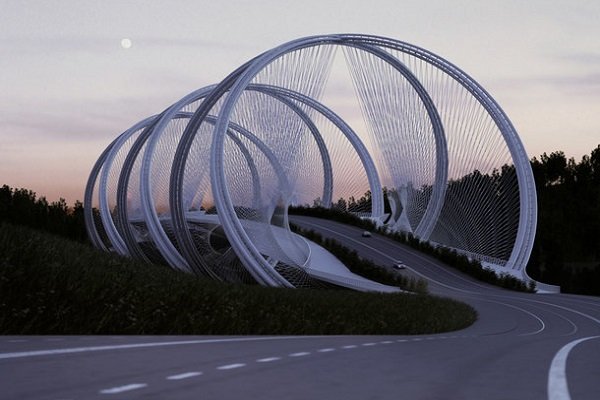 استفاده از طرح حقله‌های المپیک برای طراحی یک پل زیبا در چین