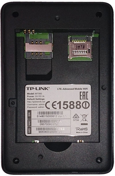  شكل 2: محل افزودن سیم‌کارت 4G و کارت حافظه Micro SD در قسمت جای‌گذاری باتری مشخص هستند.