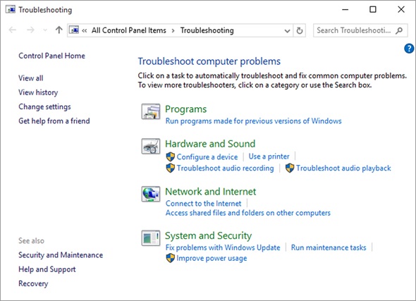 گالری عکس: خطایابی و رفع مشکلات ویندوز 10