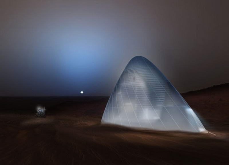 ساخت خانه‎های سه بعدی در مریخ 