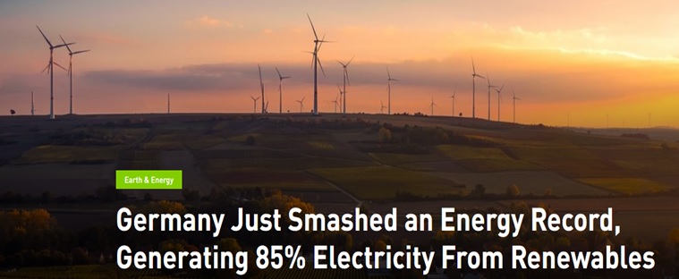 آلمان در زمینه تولید انرژی از منابع تجدیدپذیر رکورددار است
