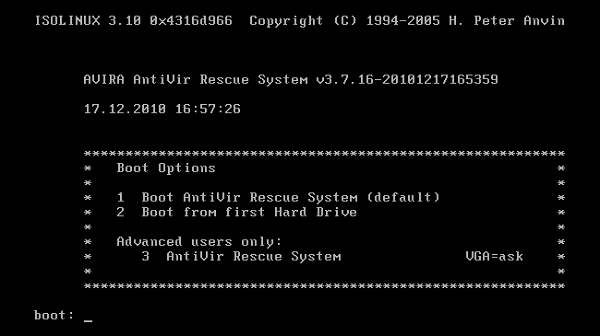 روش دوم- استفاده از دیسک نجات آویرا برای ازبین بردن ویروسهای کامپیوتر