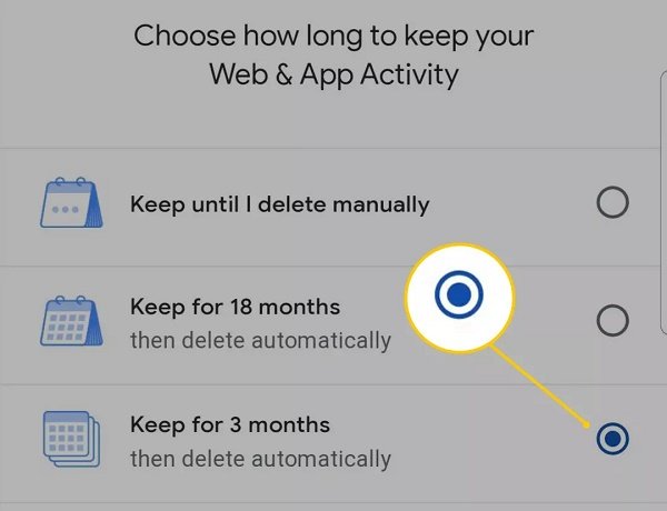 چگونه ویژگی Auto Delete را برای فعالیت‌های گوگل وب تنظیم کنیم