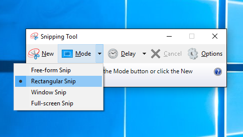 استفاده از نرم‌افزار  Snipping در ویندوز 