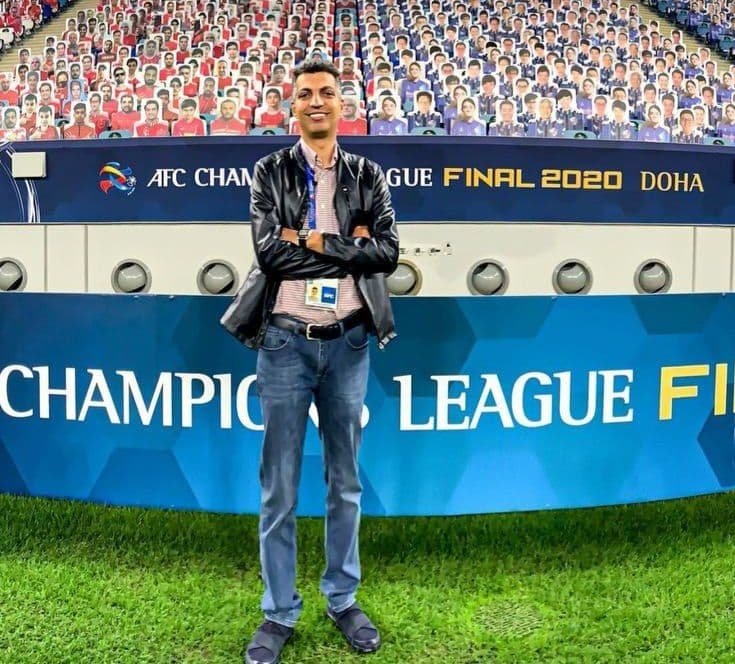 حضور عادل فردوسی پور در استادیوم الجنوب