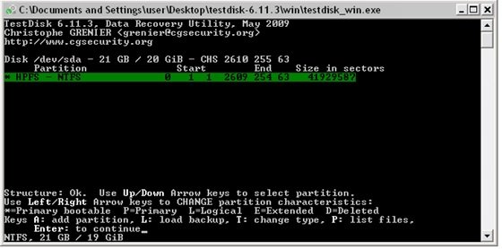 2. نرم‌افزار ریکاوری TestDisk