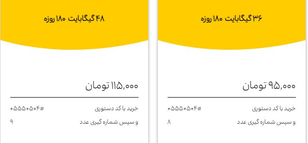 قیمت و حجم اینترنت 6 ماهه ایرانسل - پاییز 99