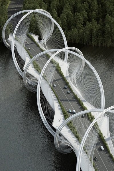 طراحی پل زیبایی در چین با حلقه‌های المپیک