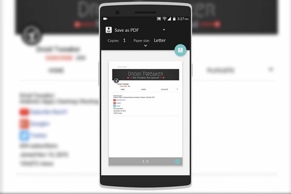 چگونه در اندروید صفحه وب را در قالب PDF ذخیره کنیم؟