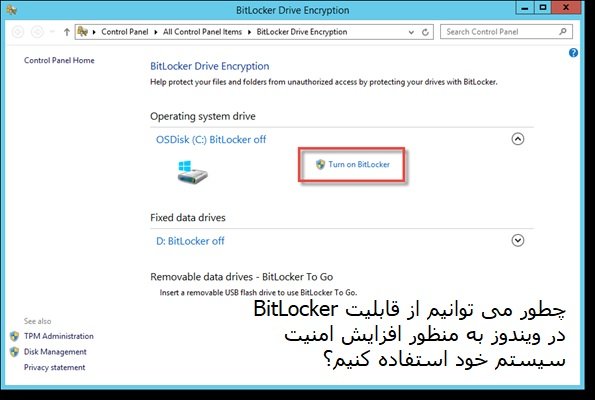چطور می‌توانیم از مکانیزم امنیتی Bitlocker روی ویندوز استفاده کنیم؟
