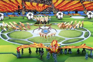 گالری عکس: گزارش تصویری از مراسم افتتاحیه جام جهانی 2018 همراه با بازی ایران