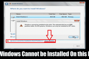 چگونه مشکل Windows Cannot Be Installed To This Disk  را هنگام نصب ویندوز برطرف کنیم؟