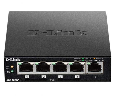 سوییچ 5 پورت PoE دی-لینک D-Link DES-1005P/E 